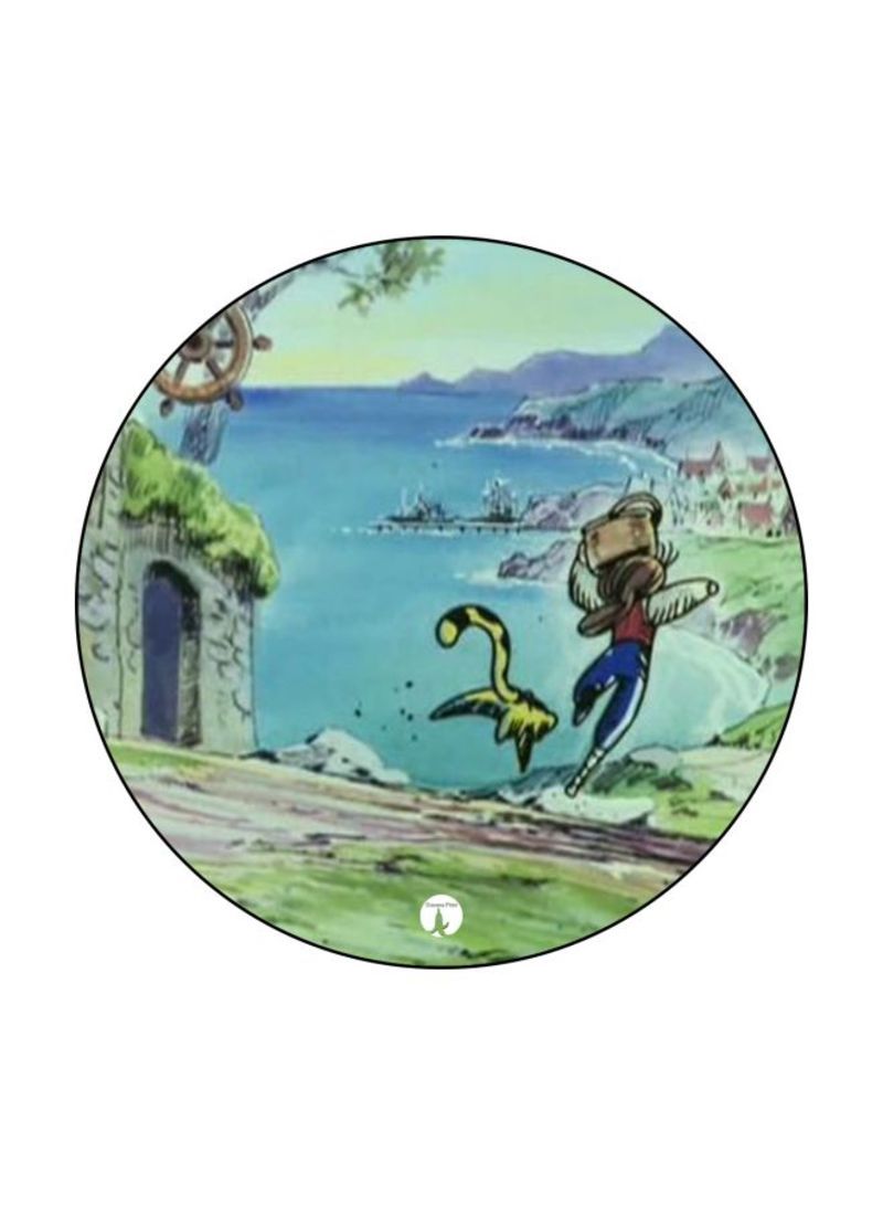 RKN Anime Jazeerat Al Kanz Theme Printed Mouse Pad  Blue/Green/Red