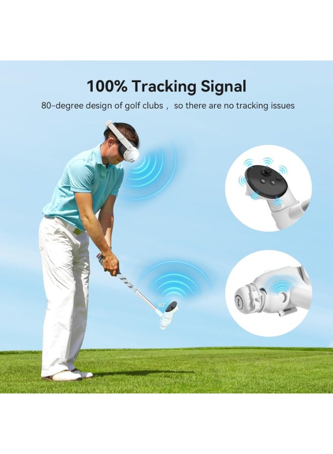 AMVR Golf Club Attachment Compatible with Meta/Oculus Quest 3S/Quest 3, Non-Slip VR Golf Handle Grip for Golf +, 80 Degree Design Keep Tracking （for Right Controller, Not for Charging Dock Battery） - Image 3