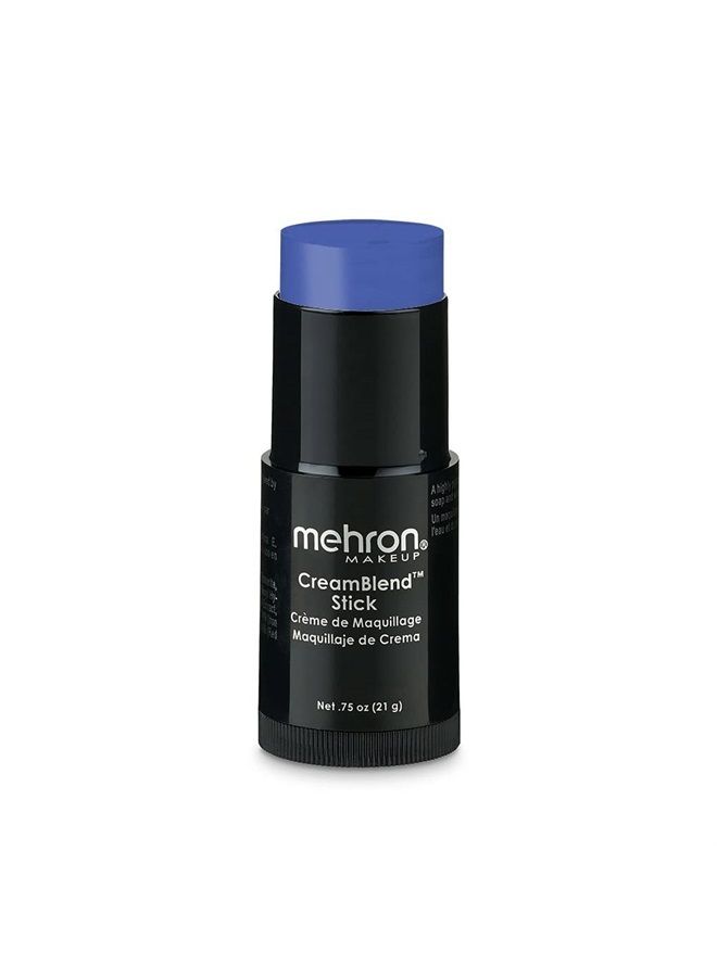 mehron Makeup CreamBlend Stick | Face Paint, Body Paint, & Foundation Cream Makeup | Body Paint Stick .75 oz (21 g) (Blue) - Image 1
