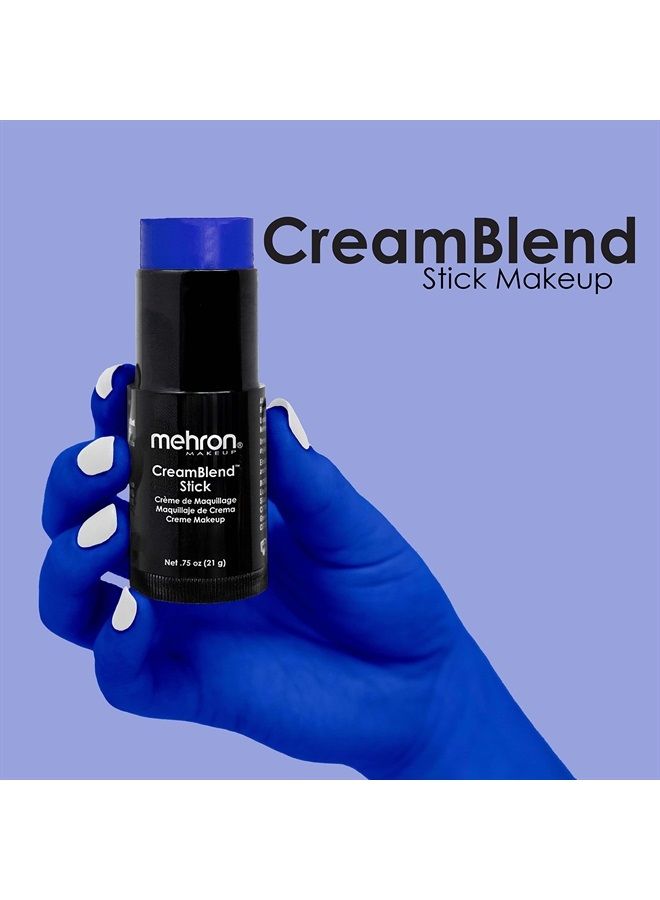 mehron Makeup CreamBlend Stick | Face Paint, Body Paint, & Foundation Cream Makeup | Body Paint Stick .75 oz (21 g) (Blue) - Image 2