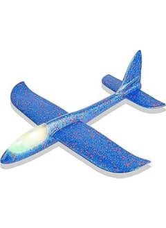 Generic ECVV Flying Glider Planes With Flash LED Light 18.9" Foam Flight Mode Throwing Air Plane Aerobatic Airplane Outdoor Sport Game Toys Gift for Kids 3 4 5 6 7 Year Old Boy BLUE ll 