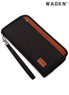 WAOKN Travel Passport Holder, Family RFID Blocking Waterproof Document Organizer Case for Passports, ID Cards, Credit Cards, Flight Tickets, Money and Other Travel Accessories (black)  - Image 5