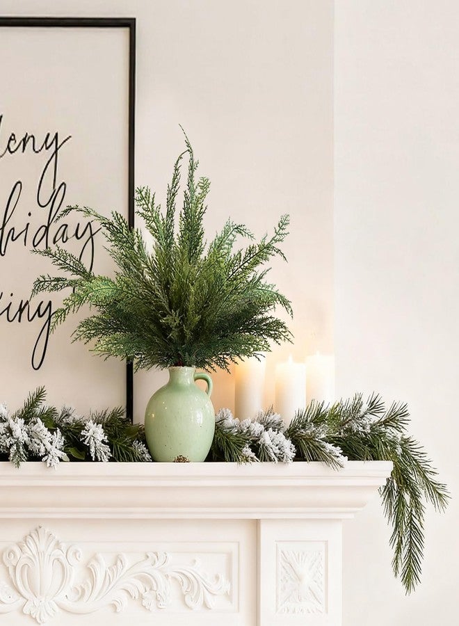 NUTIKAS Christmas Cypress Stems for Vases Cedar - Real Touch Realistic Artificial Faux Greenery Pine Branches Fillers and Holiday Home Decor 18 inch Long 10 Pcs - Image 5