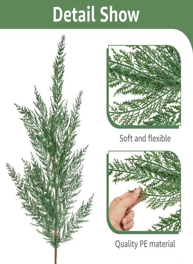 NUTIKAS Christmas Cypress Stems for Vases Cedar - Real Touch Realistic Artificial Faux Greenery Pine Branches Fillers and Holiday Home Decor 18 inch Long 10 Pcs - Image 4