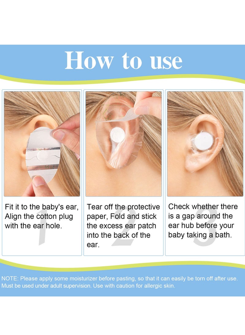 Sefudun 60 PCS Silicone Gel Ear Stickers, PU Material Film, Baby Bath Ear Stickers, Baby Ear Safety Stickers Waterproof, Anti-Wear Shoe Stickers, Heel Blister Protection, Invisible Patch (Transparent Color)  - Image 5