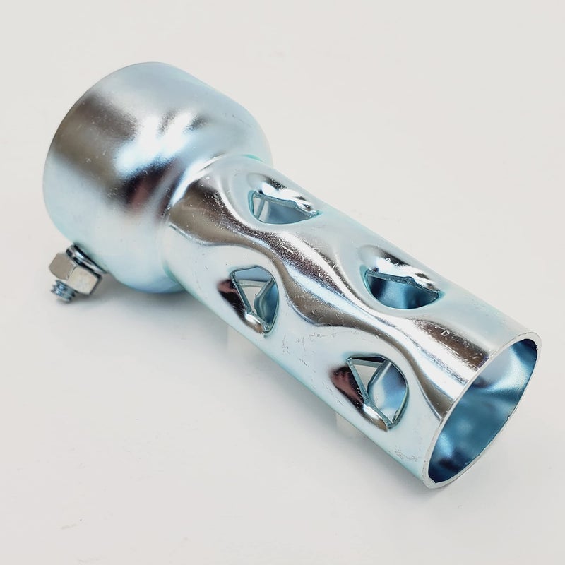 Billet Proof Designs 4” SHORT Exhaust Baffle for 2" OD Exhaust Pipes & Mufflers – Noise Reducer/Silencer - SOLD INDIVIDUALLY w/Mounting Nut & Bolt – Galvanized Steel – Motorcycle, Harley, Chopper, Bobber, Cafe Racer - Image 1