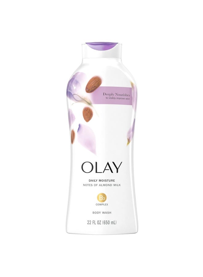 Olay Hydrating Clean Almond Milk Body Wash, White, 650 ml - Image 1
