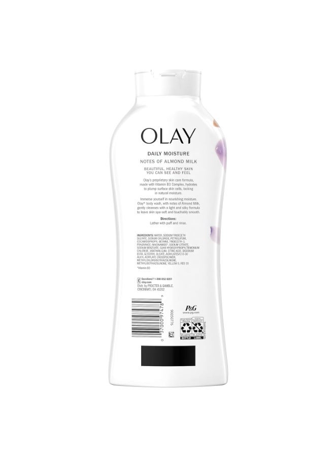 Olay Hydrating Clean Almond Milk Body Wash, White, 650 ml - Image 3