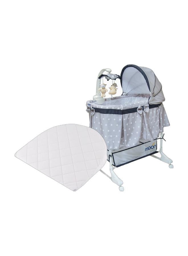 Moon 4 in 1 Convertible Bassinet - Dark Grey ,Universal Bassinet Wedge Pillow - Half Moon - Image 1