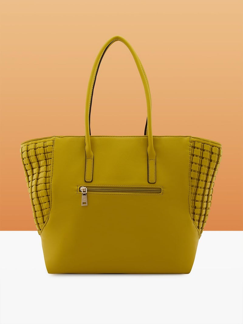 Caprese Havana Tote Large Pastel Yellow Shoulder Bag for Women Stylish, Spacious Design, Multi-Compartment, Durable, Comfortable Straps for Work, Travel, Shopping & Daily Use - Image 2