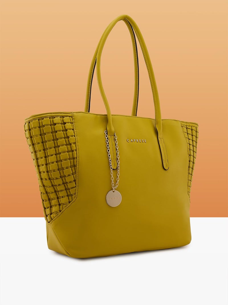 Caprese Havana Tote Large Pastel Yellow Shoulder Bag for Women Stylish, Spacious Design, Multi-Compartment, Durable, Comfortable Straps for Work, Travel, Shopping & Daily Use - Image 3