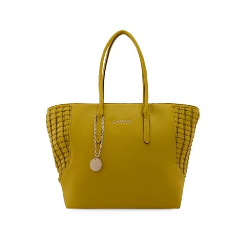 Caprese Havana Tote Large Pastel Yellow Shoulder Bag for Women Stylish, Spacious Design, Multi-Compartment, Durable, Comfortable Straps for Work, Travel, Shopping & Daily Use - Image 1