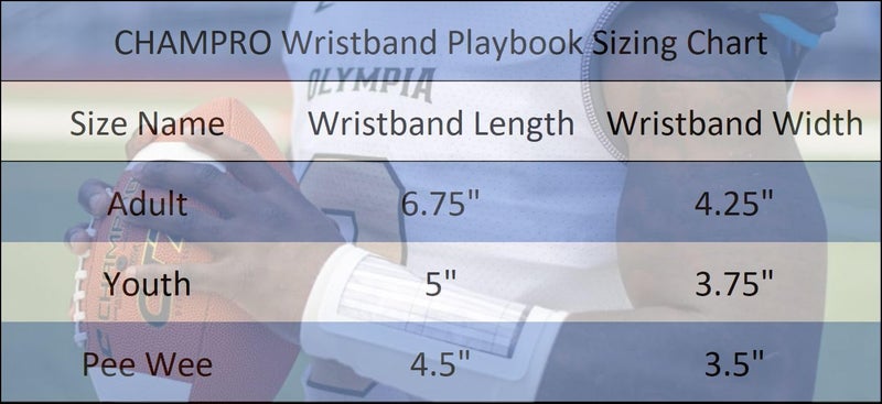 CHAMPRO Triple Wristband Playbook, Youth, Black, Model Number: AF50YB - Image 3