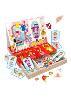 Princess Magnetic Dress Up Dolls - Wooden Dress Up Box Travel Toys with Magnetic Dress Up Toys, Match Game Imagination Magnets Paper Dolls for Girls Ages 4-7rincess Magnetic Dress Up Dolls