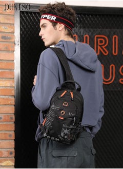 DUNISO Compact Sling Bag for Men Multifunctional Cross Body Bag Waterproof Chest Shoulder Backpack with Buckle Everyday Carry Bag for Travel Work Sport  - Image 5