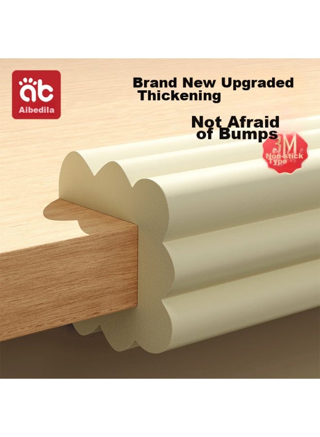 Aibedila Child Safety Edge Guards, W-shaped 3m Adhesive-free Corner Protectors, Thickened 4m Almond Yellow - Image 1