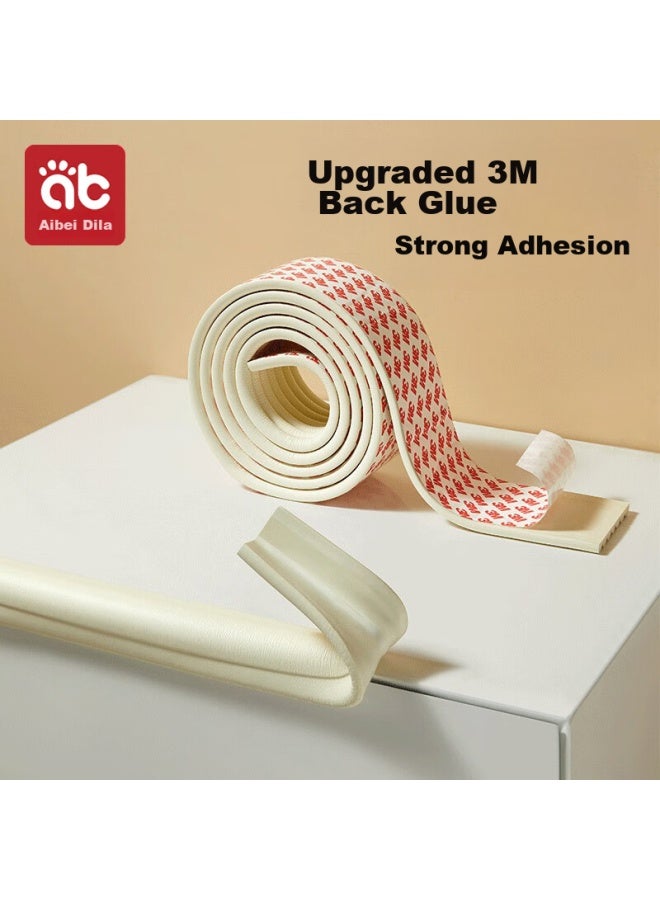 Aibedila Child Safety Edge Guards, W-shaped 3m Adhesive-free Corner Protectors, Thickened 4m Almond Yellow - Image 2