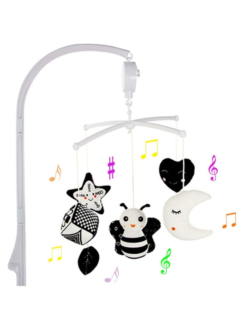 Generic Baby Crib Mobile, Mobile for Crib with Hanging Rotating Toys, Nursery Mobile for Newborns with Music Box, Black and white Mobile for Baby Girls & Boys 0-24 Months, Bee  - Image 1