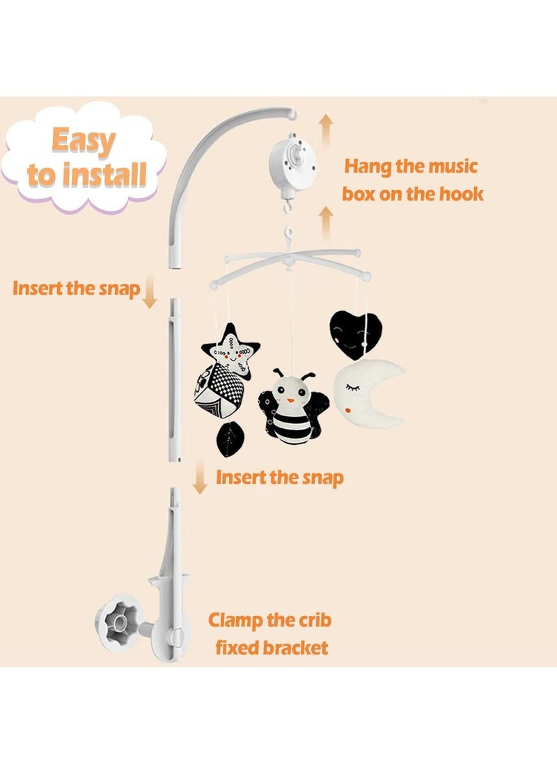 Generic Baby Crib Mobile, Mobile for Crib with Hanging Rotating Toys, Nursery Mobile for Newborns with Music Box, Black and white Mobile for Baby Girls & Boys 0-24 Months, Bee  - Image 5