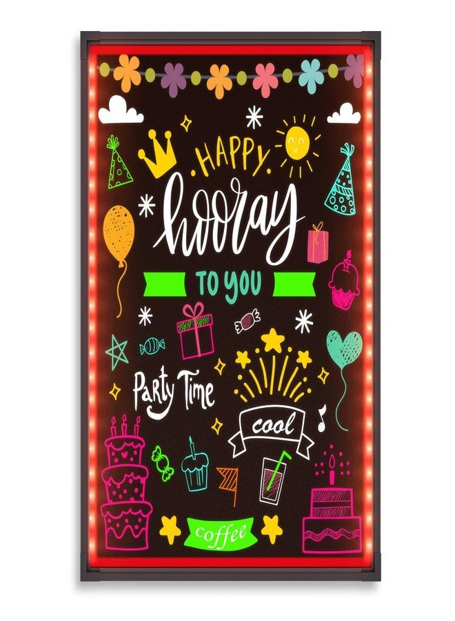 FEELING MALL Writing Message Board for Office, Home & School Restaurant Menu Sign with Lightweight Aluminium Fram - Multi Color LED Writing Board - Image 1