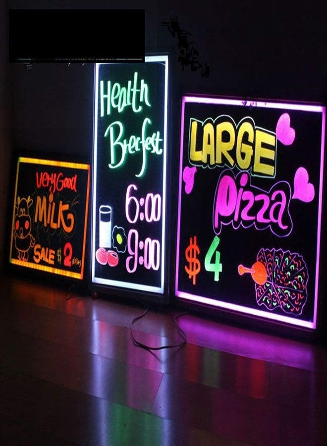 FEELING MALL Writing Message Board for Office, Home & School Restaurant Menu Sign with Lightweight Aluminium Fram - Multi Color LED Writing Board - Image 2