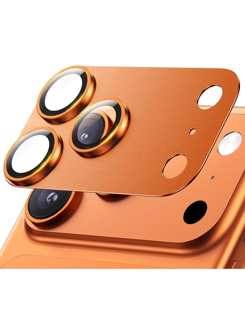 for iPhone Pro Max 17 Camera Lens Protector - [Strong Adsorption] Metal 9H+ Tempered Glass Camera Screen Full Protective Cover Case Friendly,Orange - Image 1
