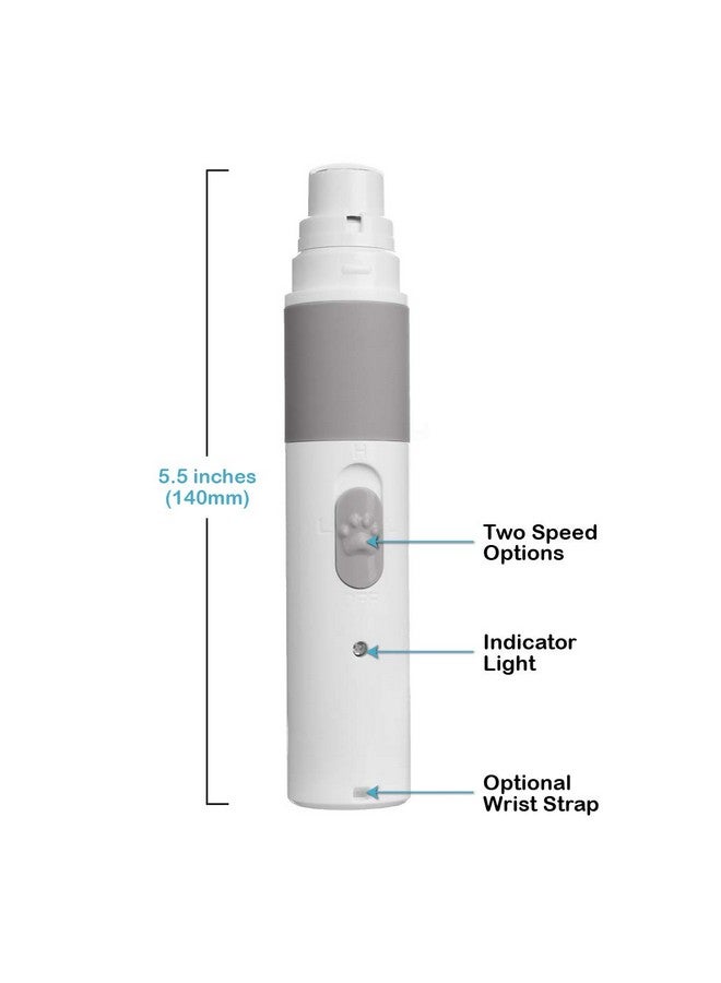 Pets First PET NAIL GRINDER - BEST Rechargeable Cordless DOG NAIL Trimmer for Dogs & Cats - Easy & Comfortable to Use - Quiet Motor, Two Speed Options with Light Indicator - Great for Small, Medium, Large Nails. - Image 2
