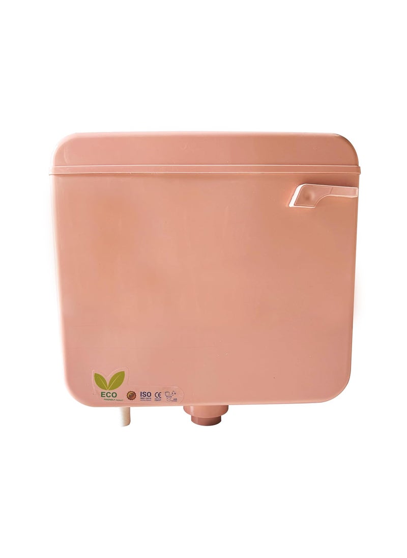 TAXAN POLYMERS TAXAN Single Flush Tank for Toilet 10 LTR Water Capacity Polypropylene Smart PVC Slim Cistern Wall Mounted Side Handle Regular Flushing Tank with Complete Set Pink  - Image 2