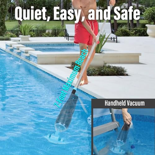 S7 Rechargeable Handheld Pool Vacuum Cleaner Set – Adjustable Pole, 2 Interchangeable Brush Heads & Dual Suction for Above Ground Pools, Hot Tubs, Spas & Small Pools (Up to 20 ft) - Image 4