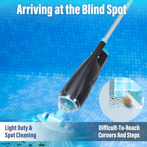 S7 Rechargeable Handheld Pool Vacuum Cleaner Set – Adjustable Pole, 2 Interchangeable Brush Heads & Dual Suction for Above Ground Pools, Hot Tubs, Spas & Small Pools (Up to 20 ft) - Image 5