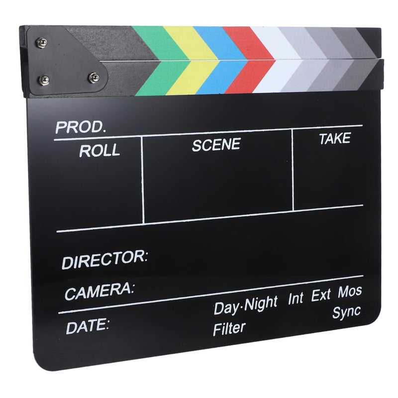 Black Acrylic Clapper Board Essential Filmmaking Tool Action Scene Movie Film Prop - Image 2