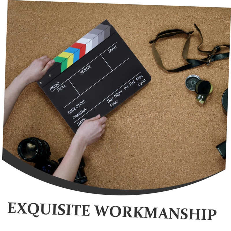 Black Acrylic Clapper Board Essential Filmmaking Tool Action Scene Movie Film Prop - Image 4