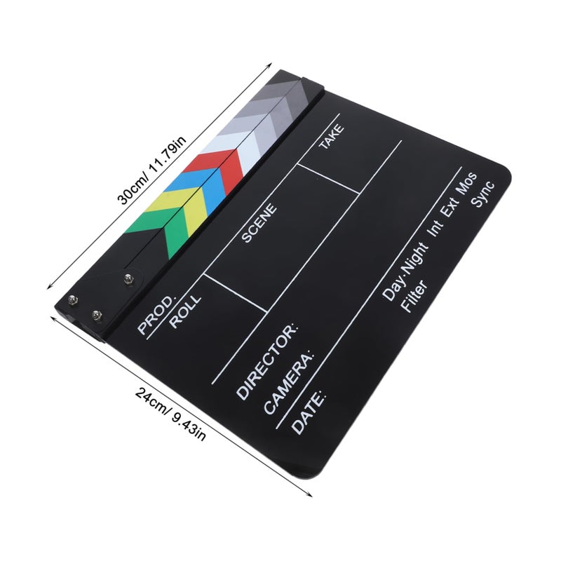 Black Acrylic Clapper Board Essential Filmmaking Tool Action Scene Movie Film Prop - Image 3