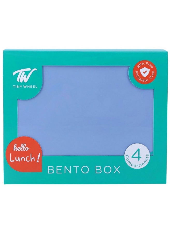TINY WHEEL 4-Compartment Printed Bento Lunch Box for Kids Baby Blue 4 x 20 x 16 cm 9850 - Image 5