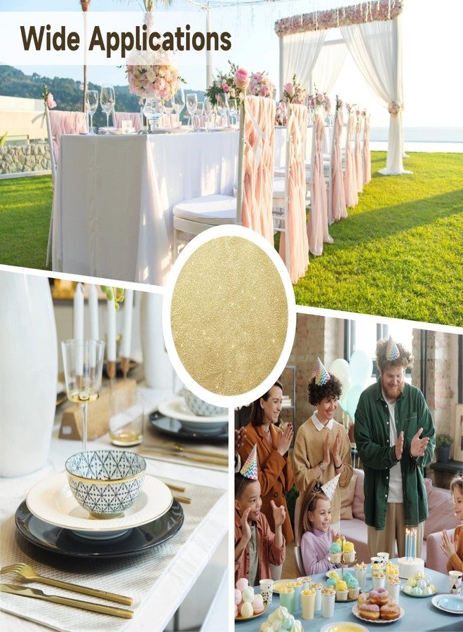 COSYOO 100 Pcs Disposable Gold Placemats, 13 Inch Round Placemats with Gold Foil Mesh and Glitter Accents, Elegant Dinner Table Decor for Parties, Weddings, Banquets - Image 5