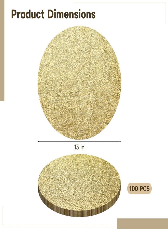 COSYOO 100 Pcs Disposable Gold Placemats, 13 Inch Round Placemats with Gold Foil Mesh and Glitter Accents, Elegant Dinner Table Decor for Parties, Weddings, Banquets - Image 4