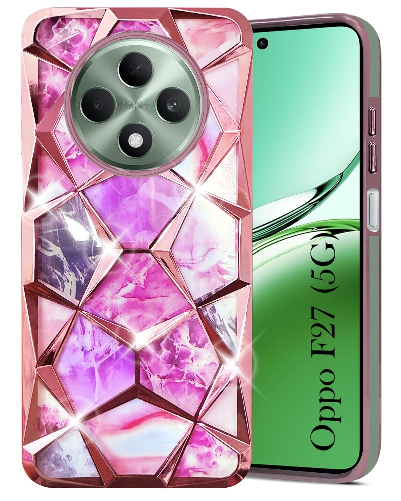Jkobi Back Cover Case Compatible with Oppo F27 5G (Dual Design Glitter Sparkle and Detachable Diamond Print Case | Soft and Flexible) - Image 1