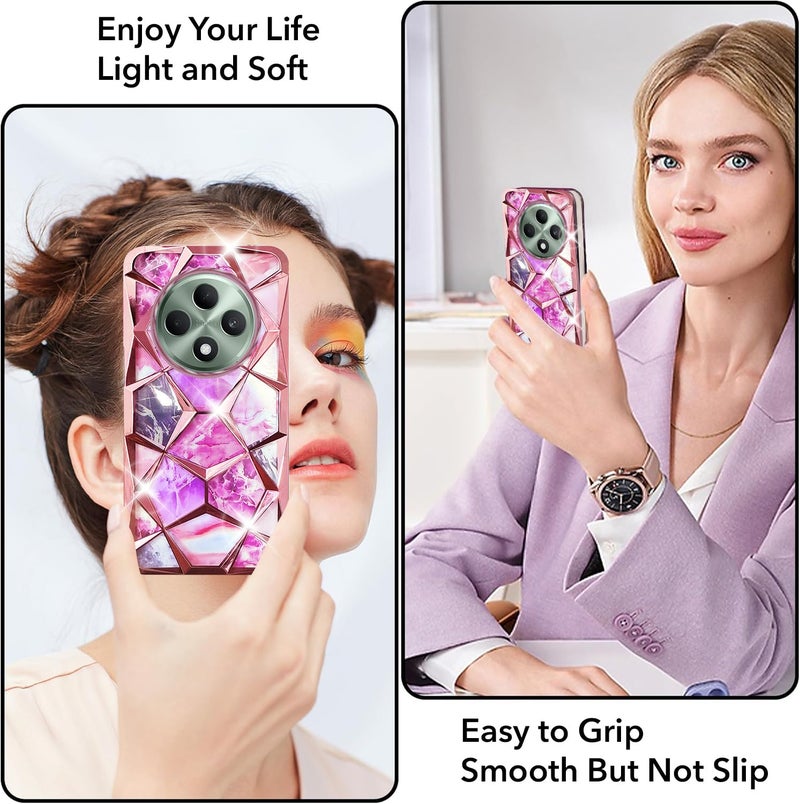 Jkobi Back Cover Case Compatible with Oppo F27 5G (Dual Design Glitter Sparkle and Detachable Diamond Print Case | Soft and Flexible) - Image 5