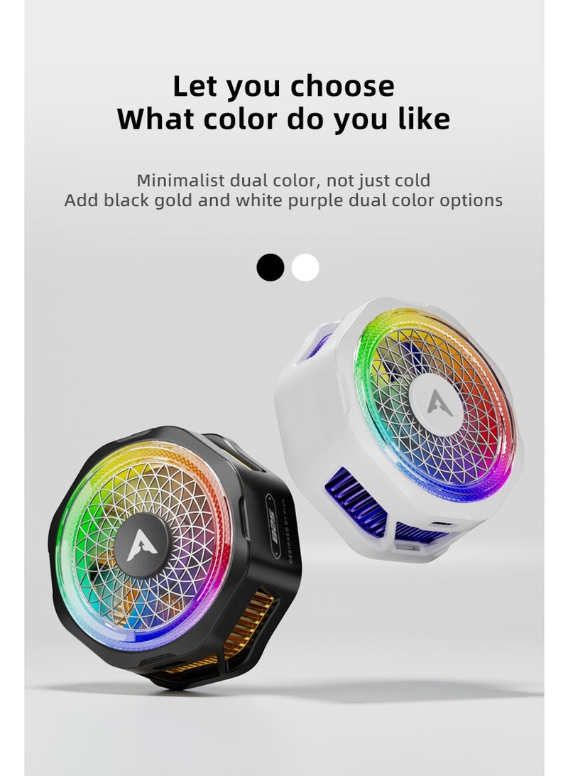 PIVA B25 PRO 20W Mobile Phone Cooling Fan – Rapid cooling (down to 40°C), magnetic clip, app control, and RGB lighting. Durable and scratch-resistant; suitable for gaming and heavy use. Color: White. - Image 3