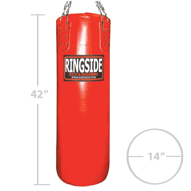 Ringside Leather Heavy Bag - Unfilled (Red) - Image 3