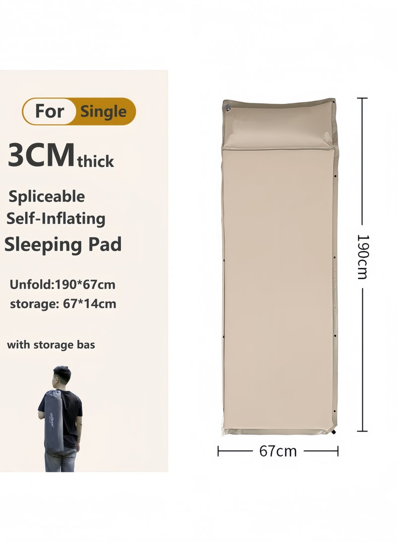 GGEROU Air Bed Mettress with Built-in Electric Pump, Inflatable Air Mettress Sleeping Pad, Portable Roll Up Bed, Inflatable Outdoor Mat for Tent Camping Car Truck(3cm/single) - Image 4