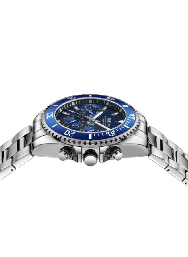 BIDEN Mens Watches Chronograph Stainless Steel Waterproof Date Analog Quartz Watch Business Casual Fashion Wrist Watches for Men, Gold D, Quartz Watch,Chronograph - Image 4