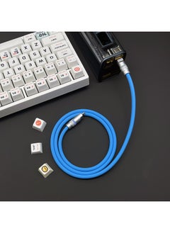 Luminous Super Soft Silicone Data Cable For Apple For Iphone15 For Huawei For Xiaomi Mobile Phone Super Fast Charging Wholesale-Color:1 M USB To For Iphone 12W-Model:Doraemon Blue (luminous Head)