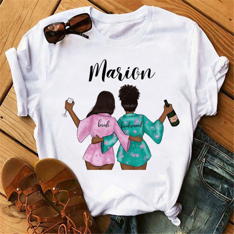 [Same day] cross-border supply of T-shirt printed T-shirt women's short-sleeved women's clothing - Image 1