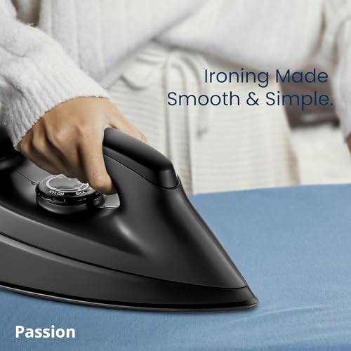 IBELL PASSION 1000W Iron Box with 3 Years Warranty, Non-Stick Soleplate Dry Iron, Shock-Proof Body, Variable Temperature Control, Overheating Protection (Black) - Image 5