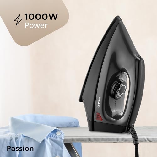 IBELL PASSION 1000W Iron Box with 3 Years Warranty, Non-Stick Soleplate Dry Iron, Shock-Proof Body, Variable Temperature Control, Overheating Protection (Black) - Image 3
