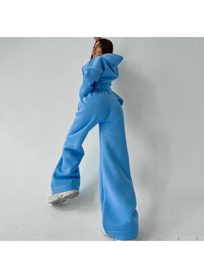 NIBEMINENT Casual Sport Tracksuit Women Hooded Two Pieces Set Sweatshirts Pullover Hoodies Pockets Pants Suit Trousers Outfits Autumn - Image 1