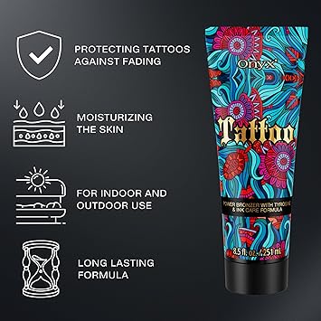 Onyx Tattoo Protect Sunbed Cream 85oz Tanning Accelerator for Tattoo Care Deep Hydration LongLasting Colour Protection StreakFree FastAbsorbing Formula Indoor Outdoor Use Even Tan - Image 2