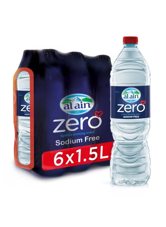 العين مياه العين المعبأة خالية من الصوديوم – عبوة 6 زجاجات (1.5 لتر لكل واحدة) ترطيب صحي، مياه معدنية خالية من الصوديوم - Image 1