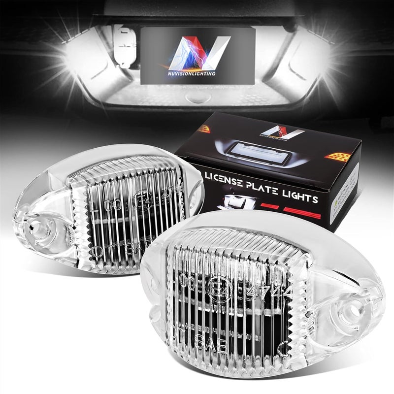 NVL-LPL-024 زوج من أضواء لوحة الترخيص LED ذات الهيكل الشفاف والعدسة الشفافة المتوافقة مع Dodge Ram 1500-3500 Pickup 1994-2001 - Image 1